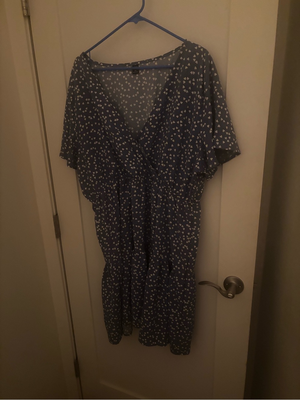 SHEIN Navy Blue Mini Dress with White Heart Print